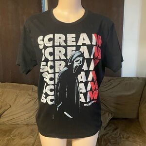 Scream Graffic Top Black Graphic T-Shirt Movie Horror Medium novelty